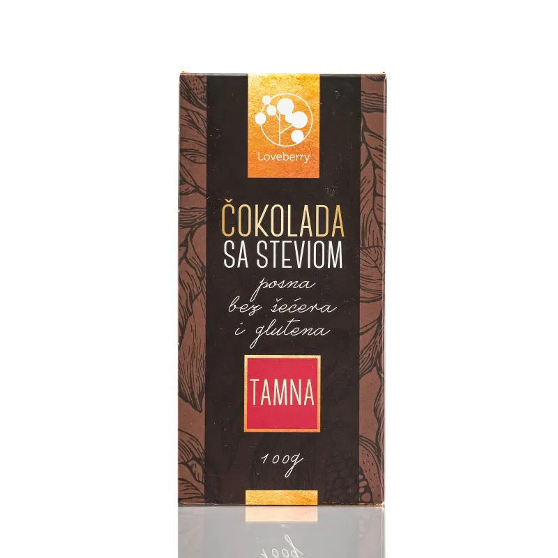 Čokolada tamna sa stevijom 100 g Loveberry