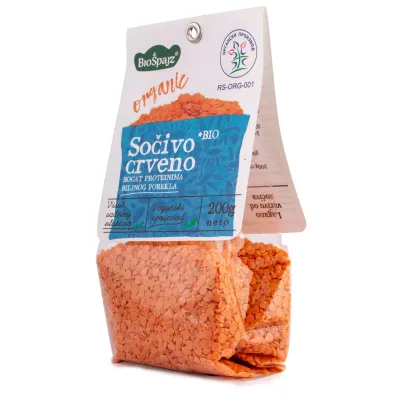 Crveno sočivo (organski proizvod)  200 g Bio Špajz