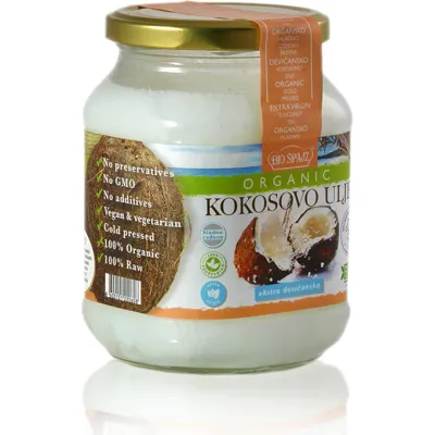 Hladno ceđeno nerafinisano kokosovo ulje (organski proizvod) 550 g Bio Špajz