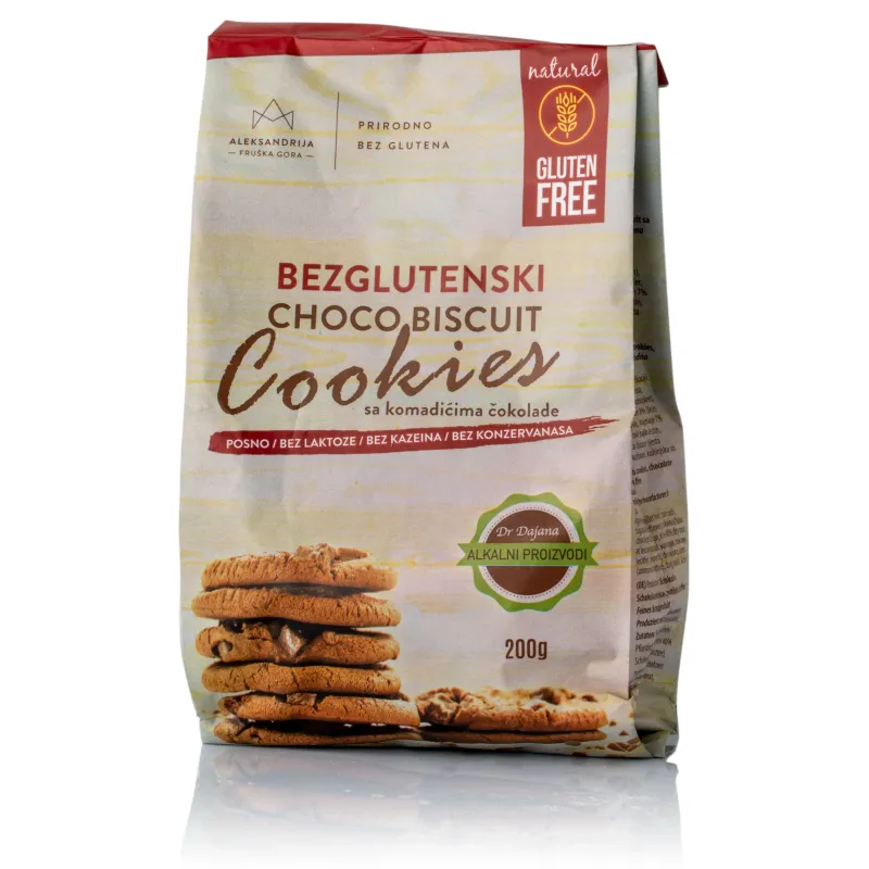 Keks sa čokoladom (sert. bez glutena) 200 g Aleksandrija