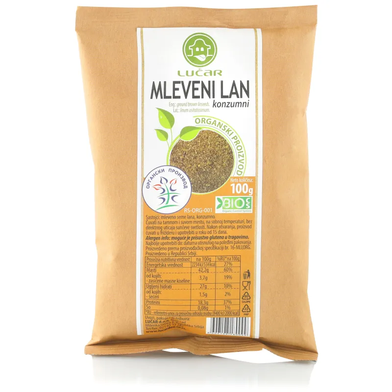 Mleveni lan (organski proizvod) 100 g Lučar