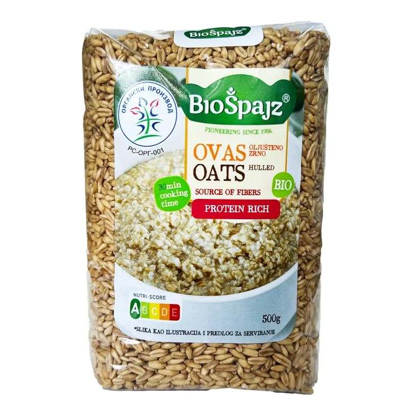Oljušteni ovas (organski proizvod) 500 g Bio Špajz