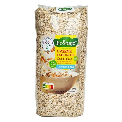 Ovsene pahuljice (sert. bez glutena) (organski proizvod) 450 g Bio Špajz