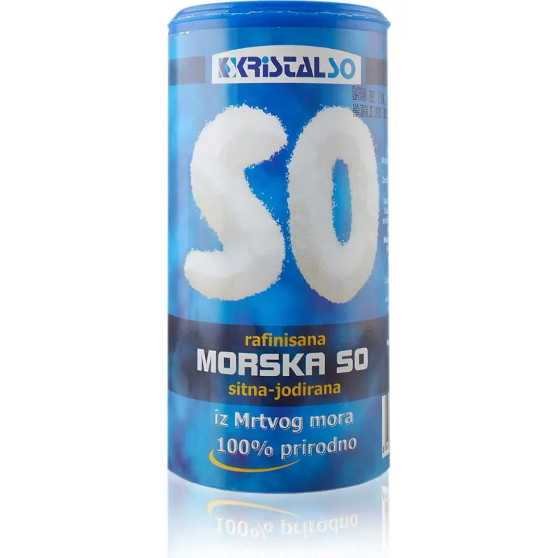 Rafinisana morska so sitna jodirana - iz Crnog mora 500 g Kristal so