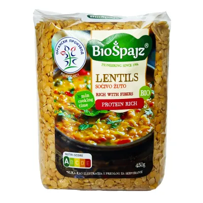 Sočivo žuto (organski proizvod) 450 g Bio Špajz