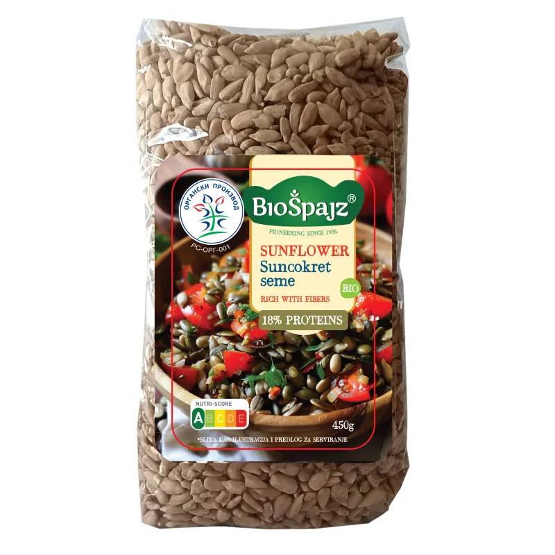 Suncokret sirovi oljušteni (organski proizvod) 450 g Bio Špajz