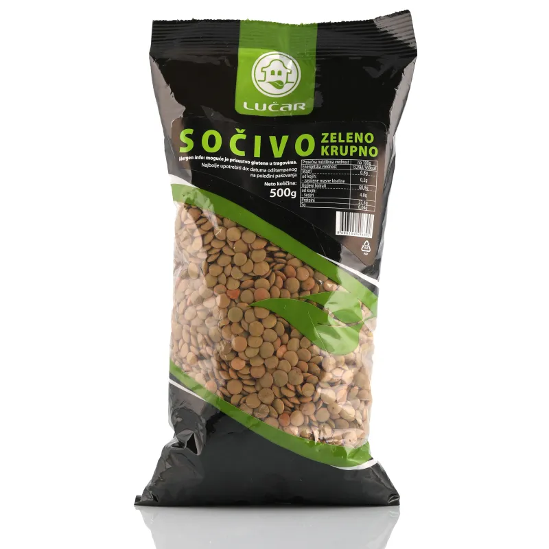 Zeleno sočivo 500 g Lučar
