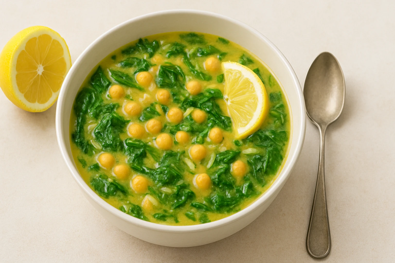 Supa od leblebija sa limunom i orzo testeninom (veganski avgolemono)